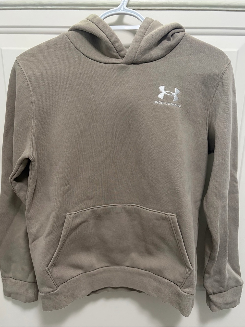 Under Armour Hoodie Taupe with White Logo